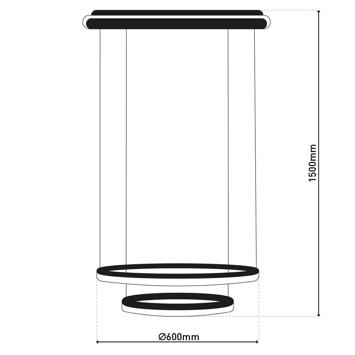 LED Hanglamp Circulo Zwart/Zand - Ø 60 cm (CCT)