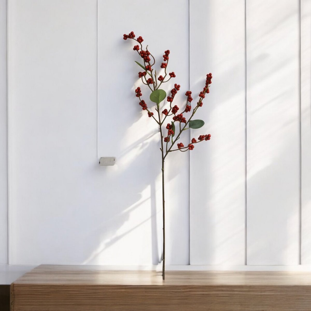 Zijden kunstbloem Vrucht rood - 83 cm