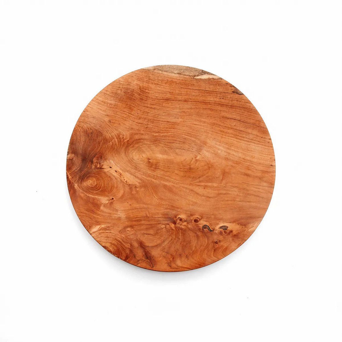 Teakhouten ronde plaat Root naturel - 14 cm