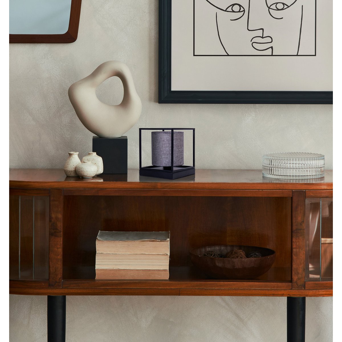 Tafellamp Beta Grijs Metaal/Textiel (E14)