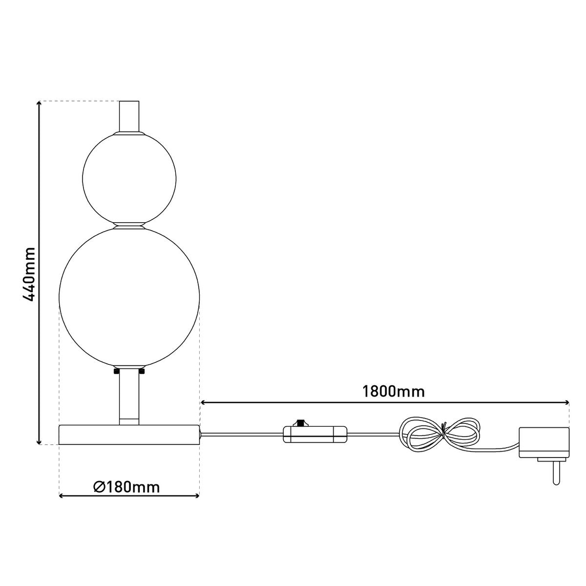 LED Tafellamp Nova Chroom/Rookglas - 44 cm