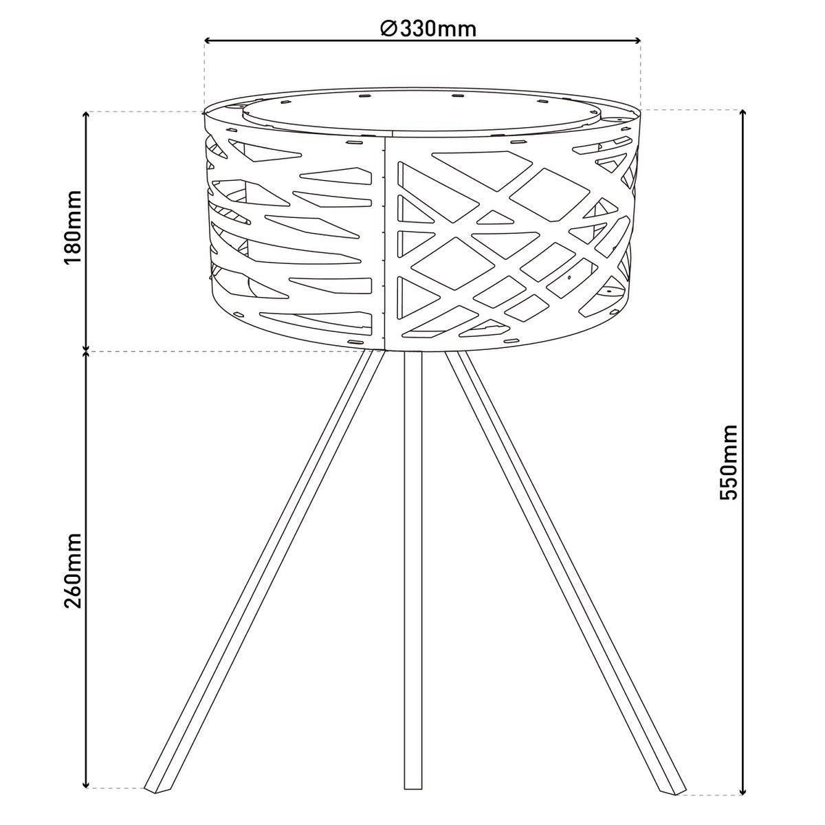 Tafellamp Finja Houtimitatie - 55 cm (E27)