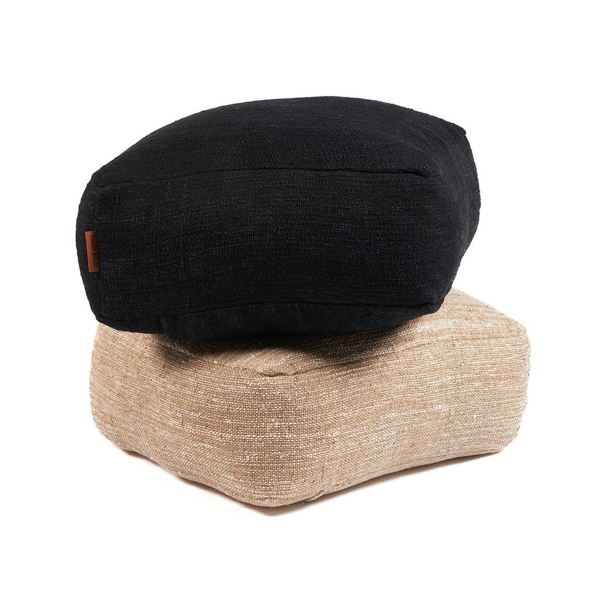Stof poef Comfy zwart