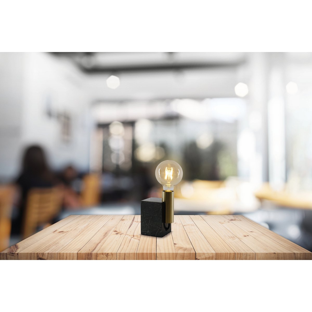 Marmortale lamp "Gemma" 16 cm hoog, gemaakt van marmer en messing gekleurd metaal, E27 - versie, verlichting voor eetkamer, woonkamer, gang of kantoor - OutHome