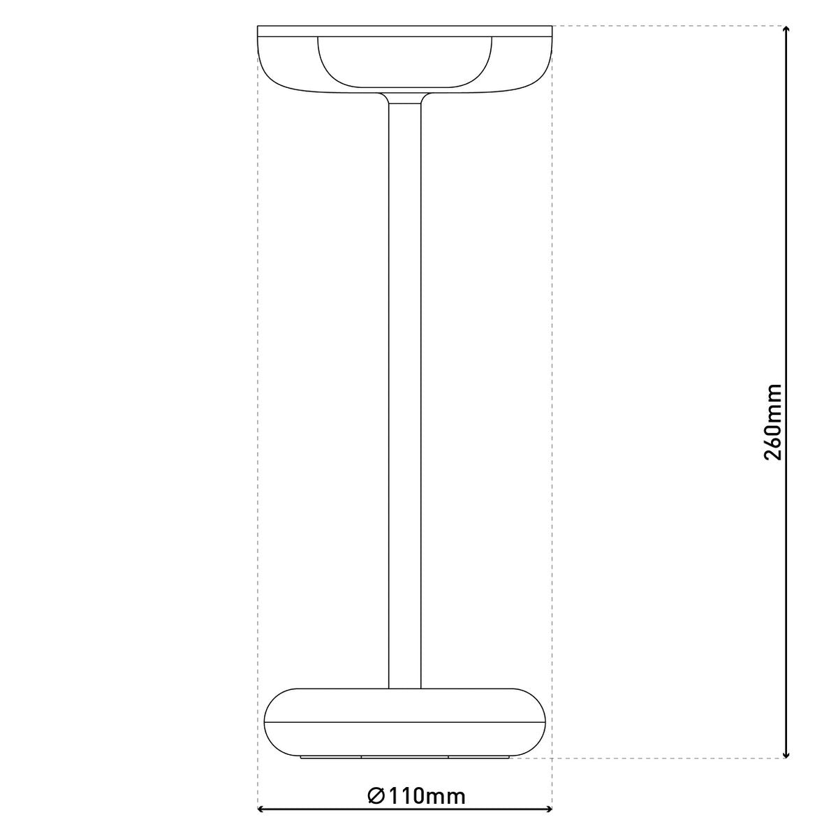 Snoerloze Tafellamp Pasi Zwart Touch - 26 cm (Dimbaar)