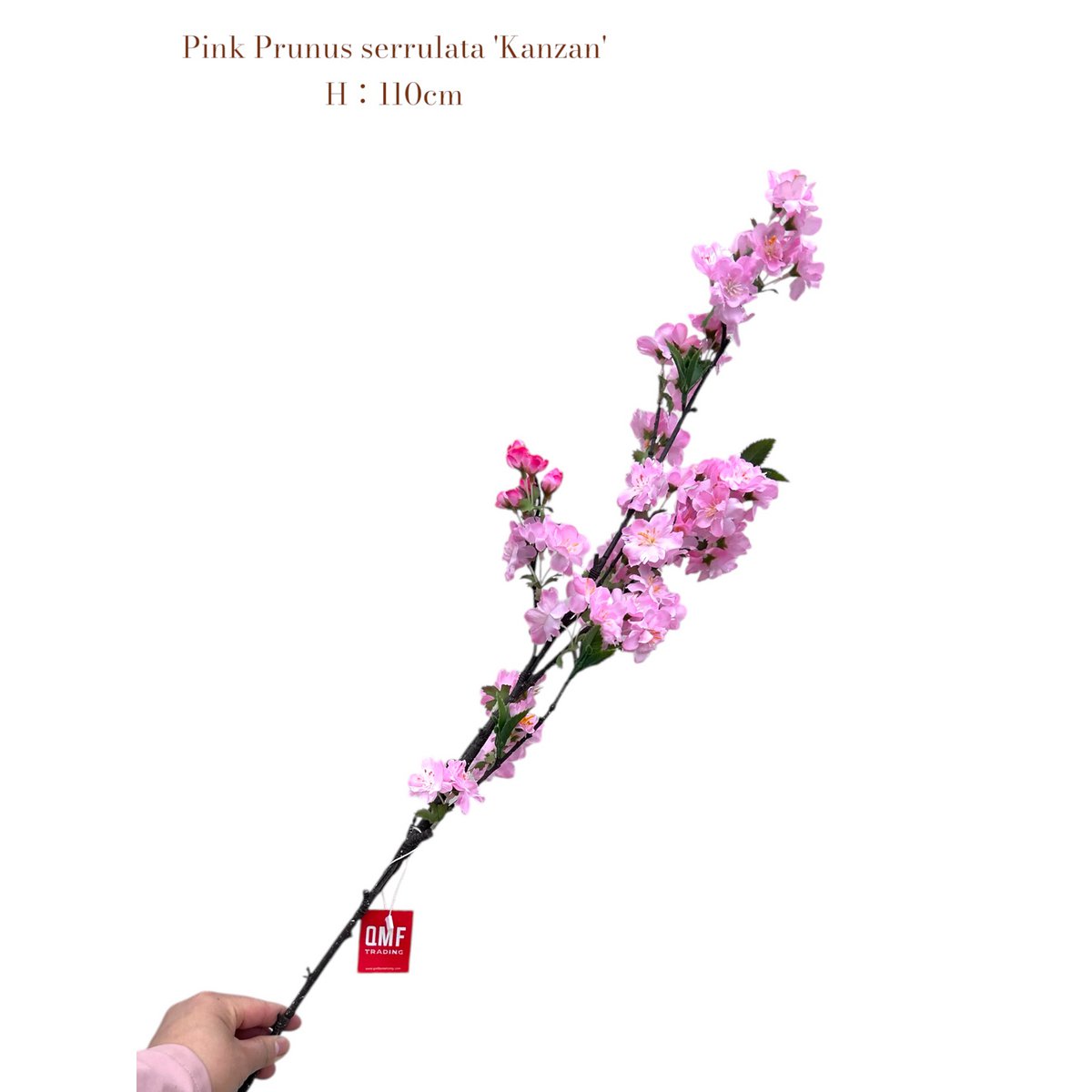 Zijden kunstbloem Kanzan roze - 110 cm