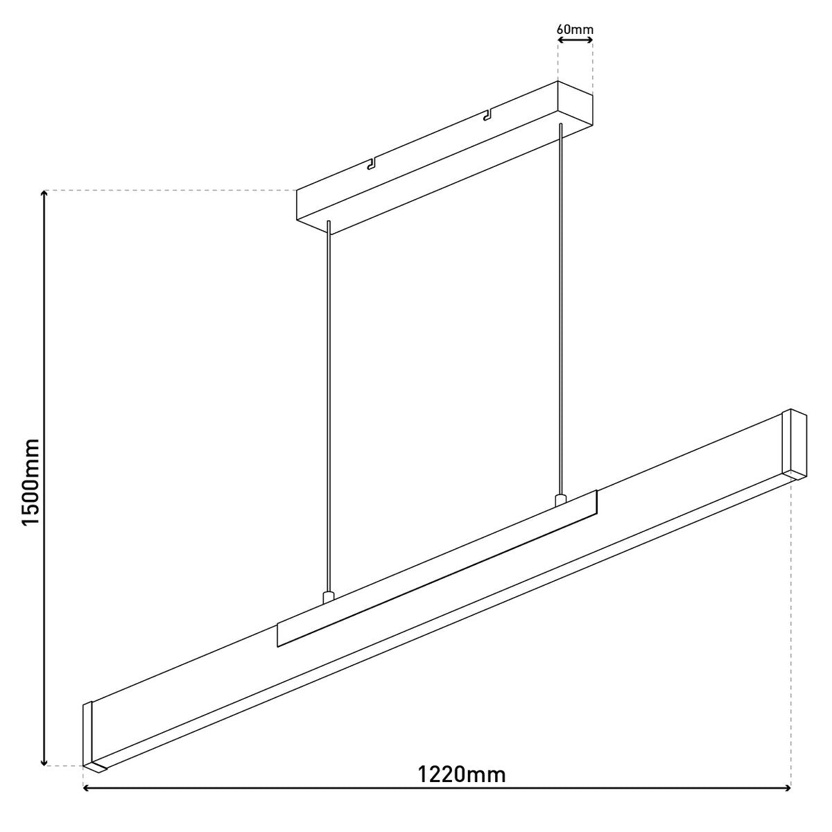 LED Hanglamp Wilma Hout/Zwart - 122 cm (Dimbaar)