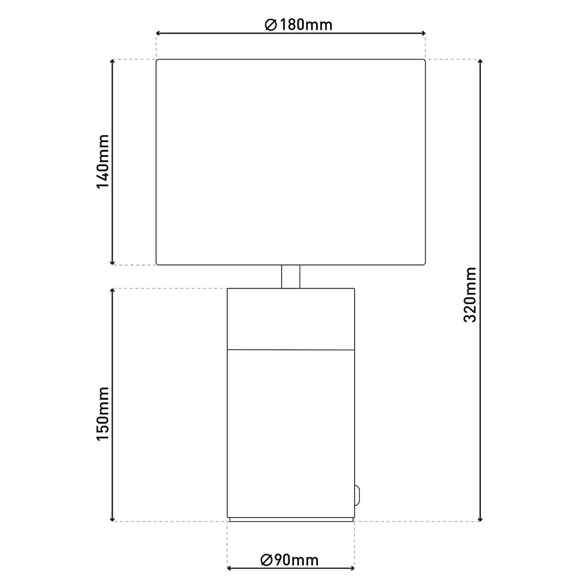 Tafellamp Bordo Goud/Bruin Velours - 32 cm (E14)
