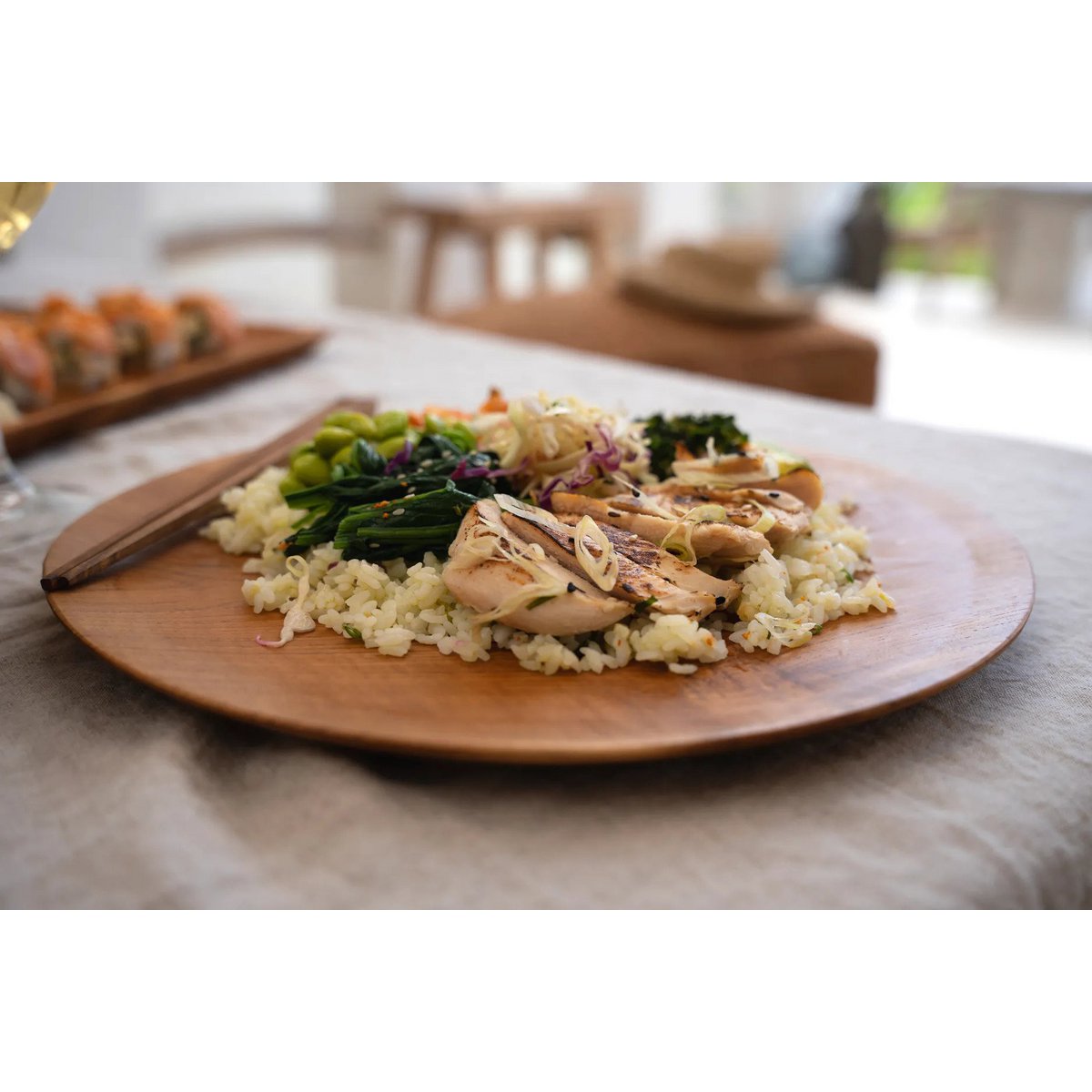 Teakhouten ronde plaat Root plate natuurkleur - M