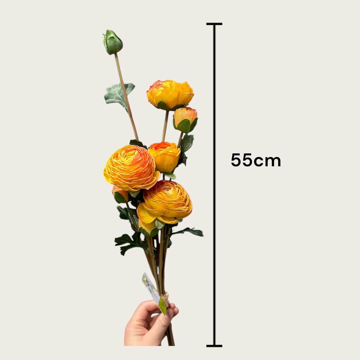 Kunstbloemen boeket Ranonkels orange - 55 cm