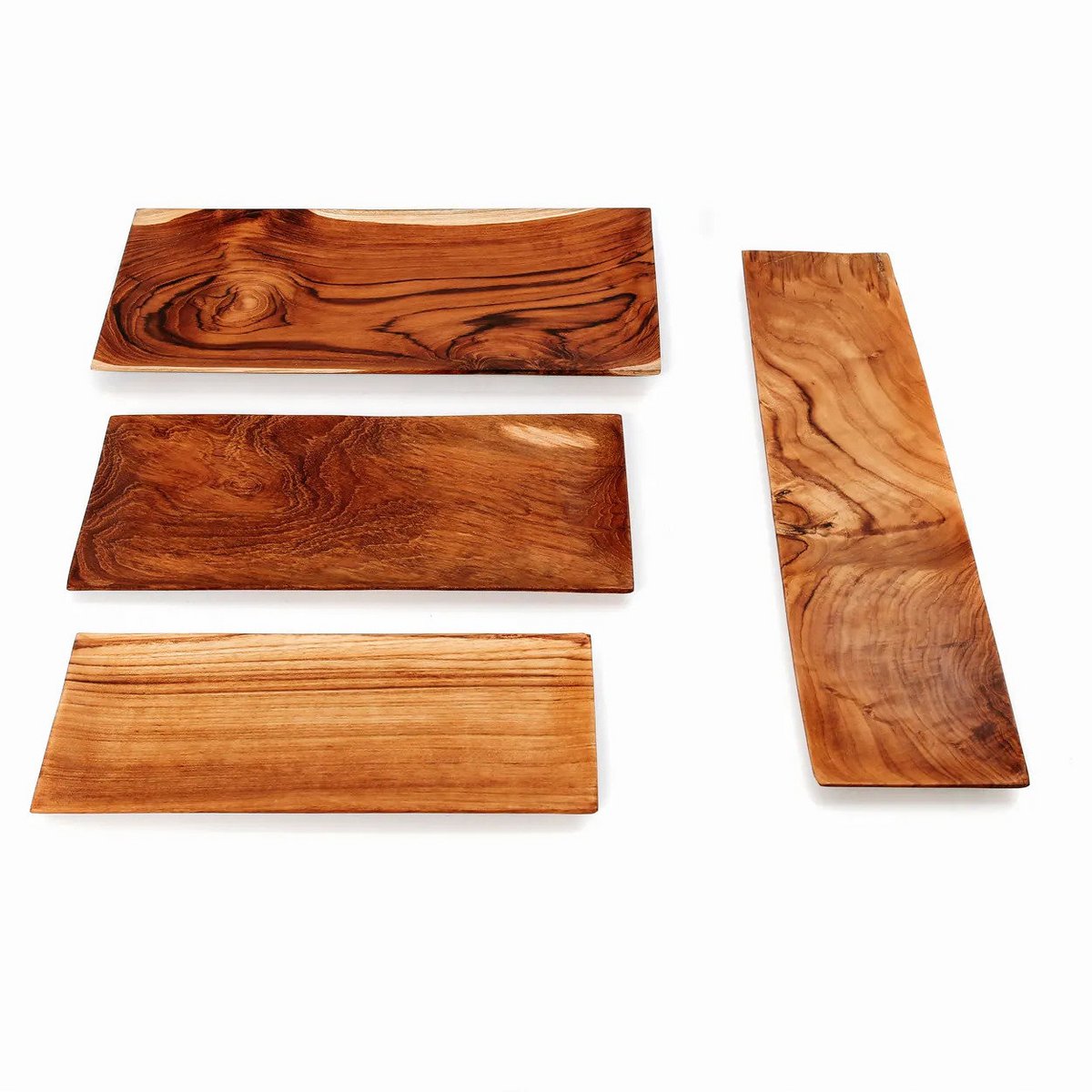 Teak sushi bord Teak root sushi plate bruin - 35 cm