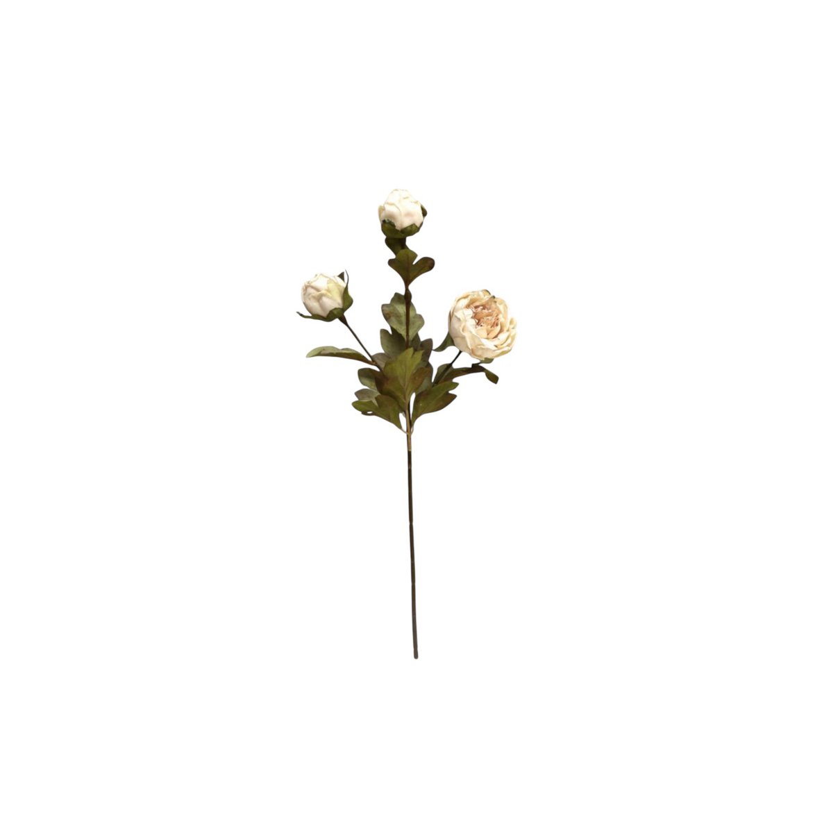 Zijden kunstbloem Herfstserie peony crème - 53 cm