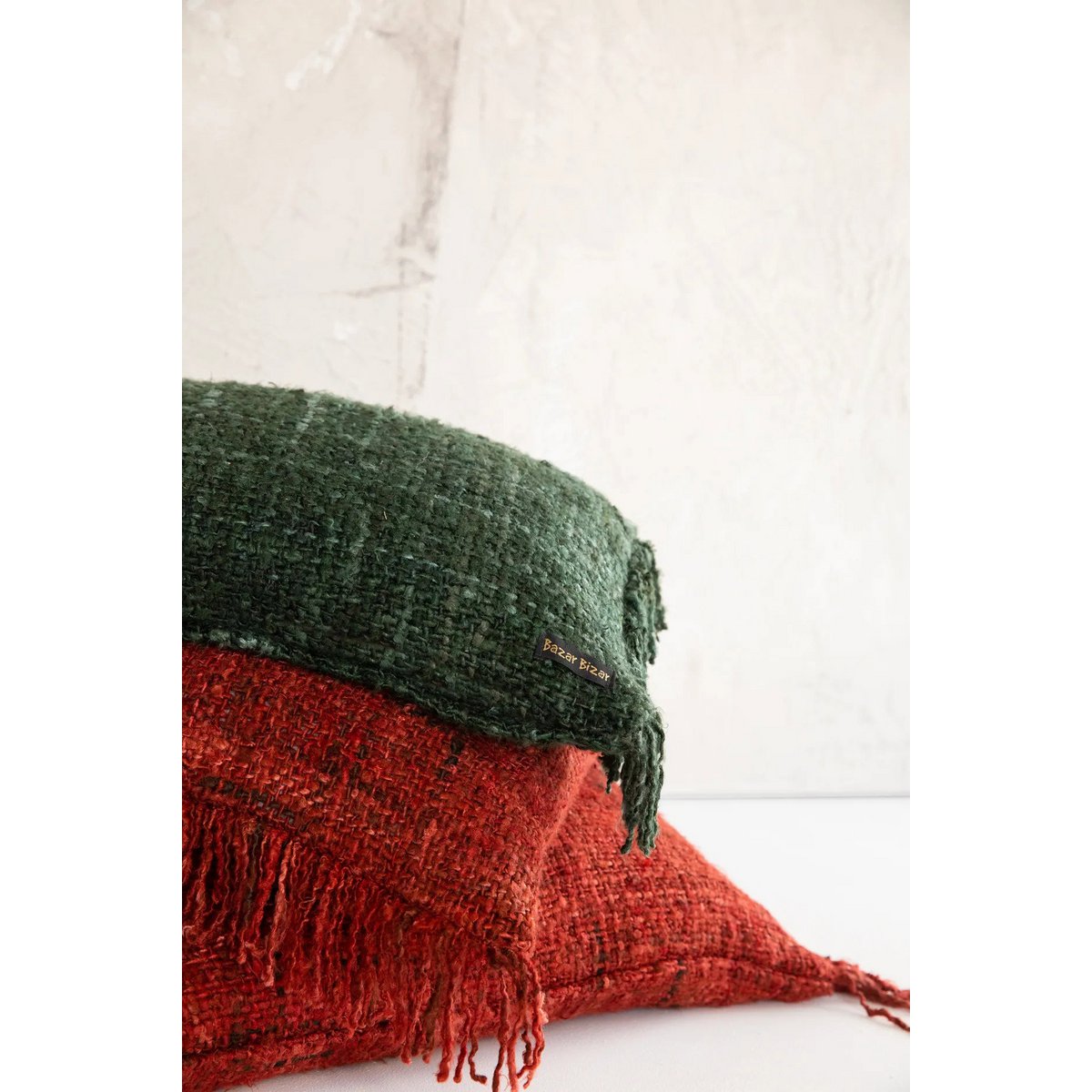 Katoenen kussenhoes Oh my gee kersenrood - 60 cm