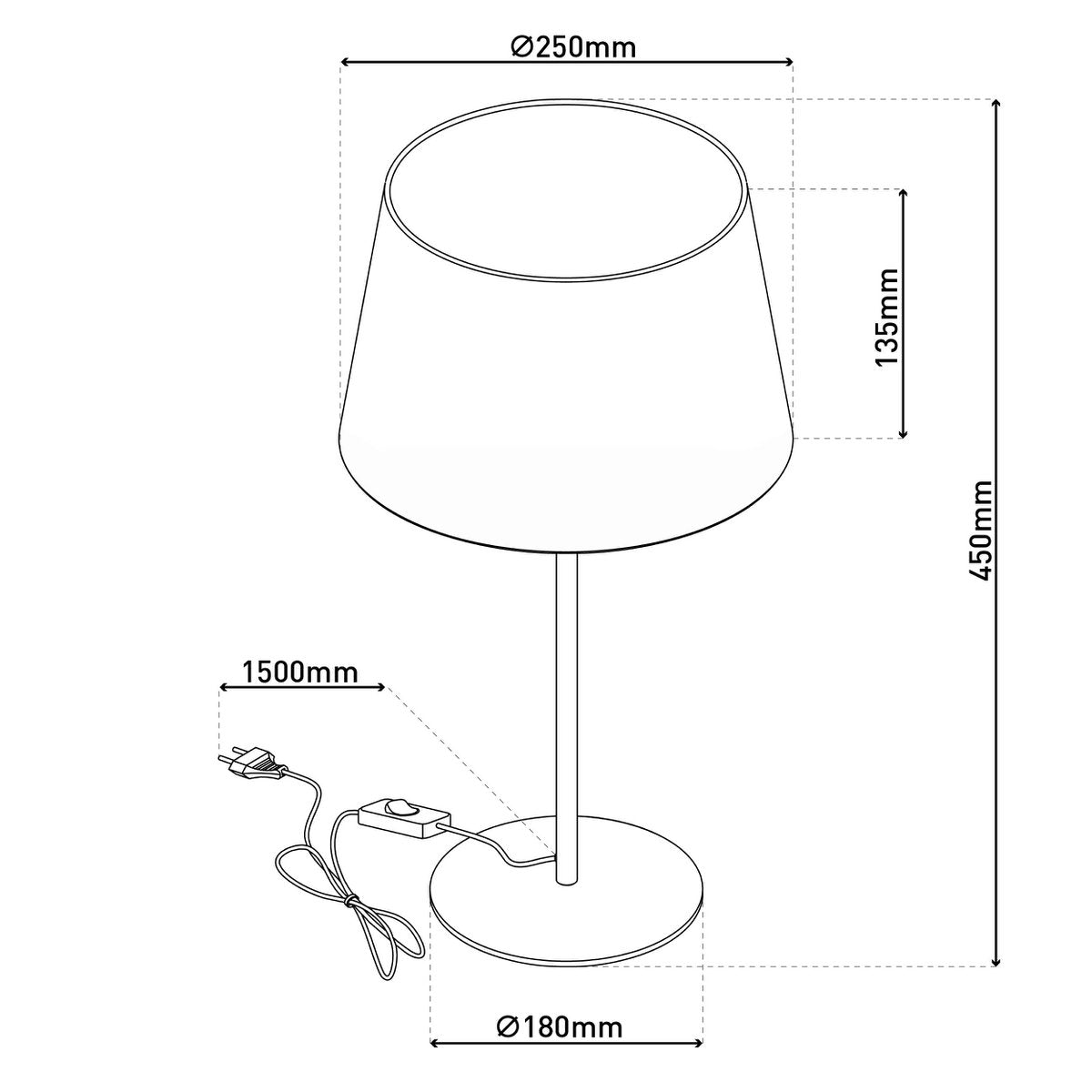 Tafellamp Bologna Beige - 45 cm