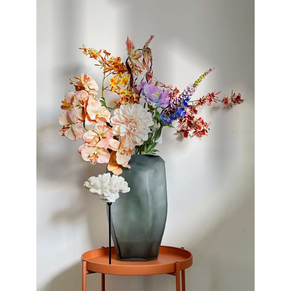 Koraaldecoratie L-collectie wit/zwart - 29 cm