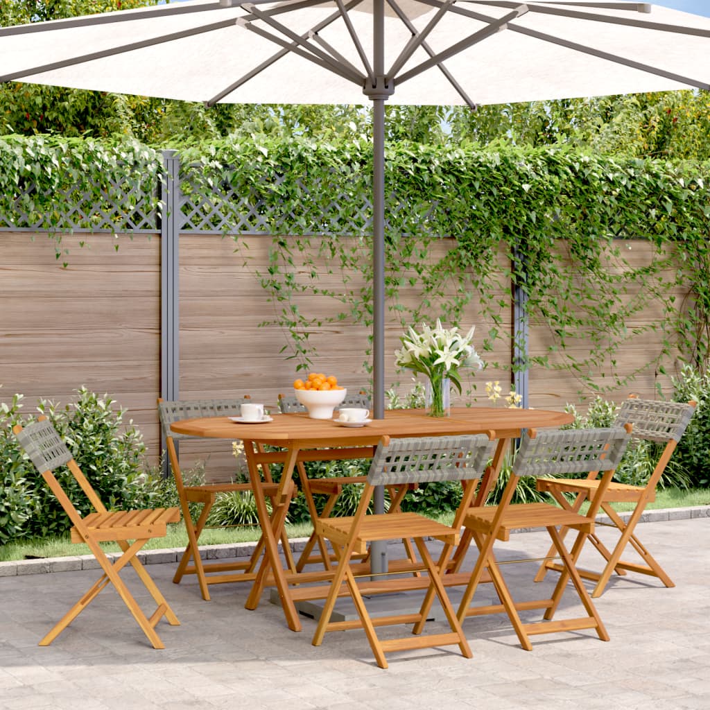 Bistrostoelen Massief Acaciahout En Poly Rattan