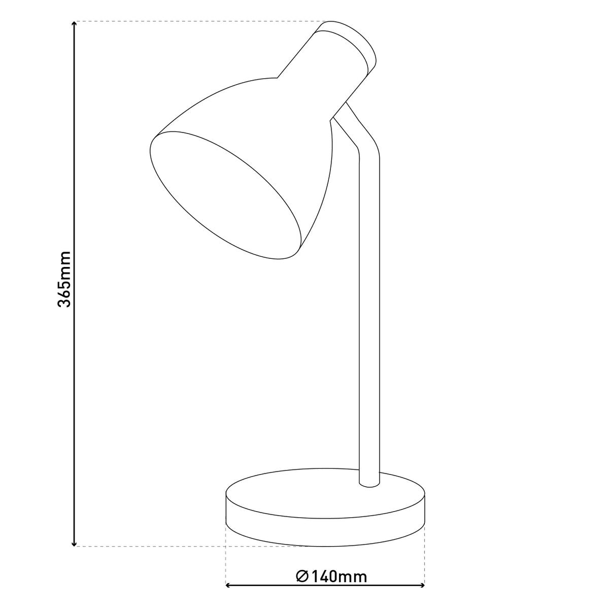 Bureaulamp Marie Zwart Hout/Metaal - 36,5 cm (E14)