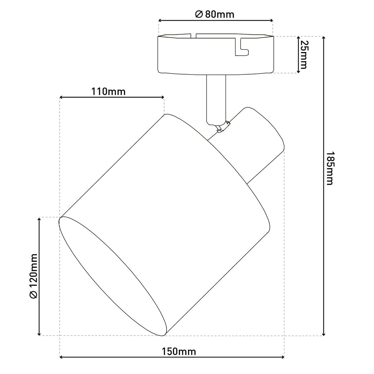 Spot Maron 1-Lichts Satijn/Naturel (E14)