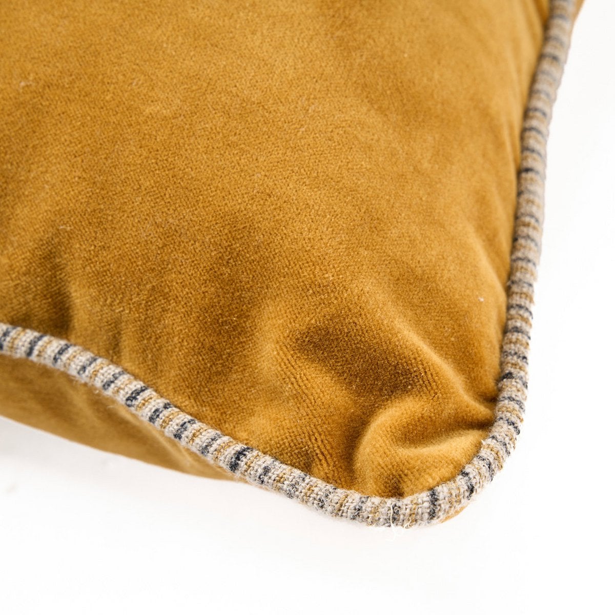 Fluwelen kussenhoes Velvet crush mosterd - 50x50 cm