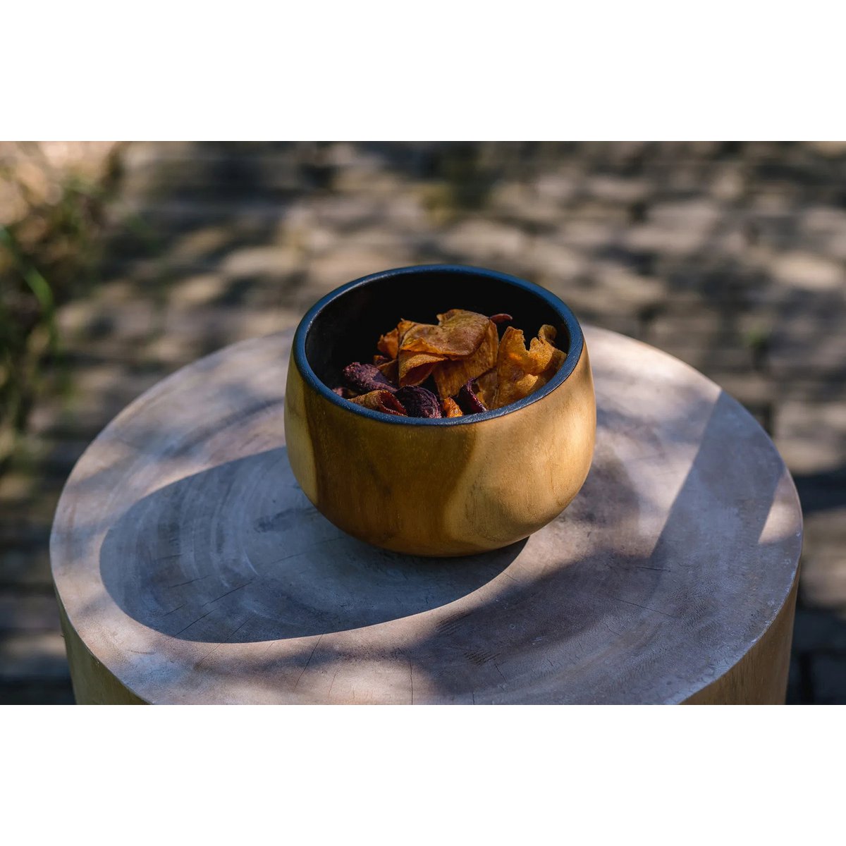 Teakhouten schaal Bondi natuur - 28 cm
