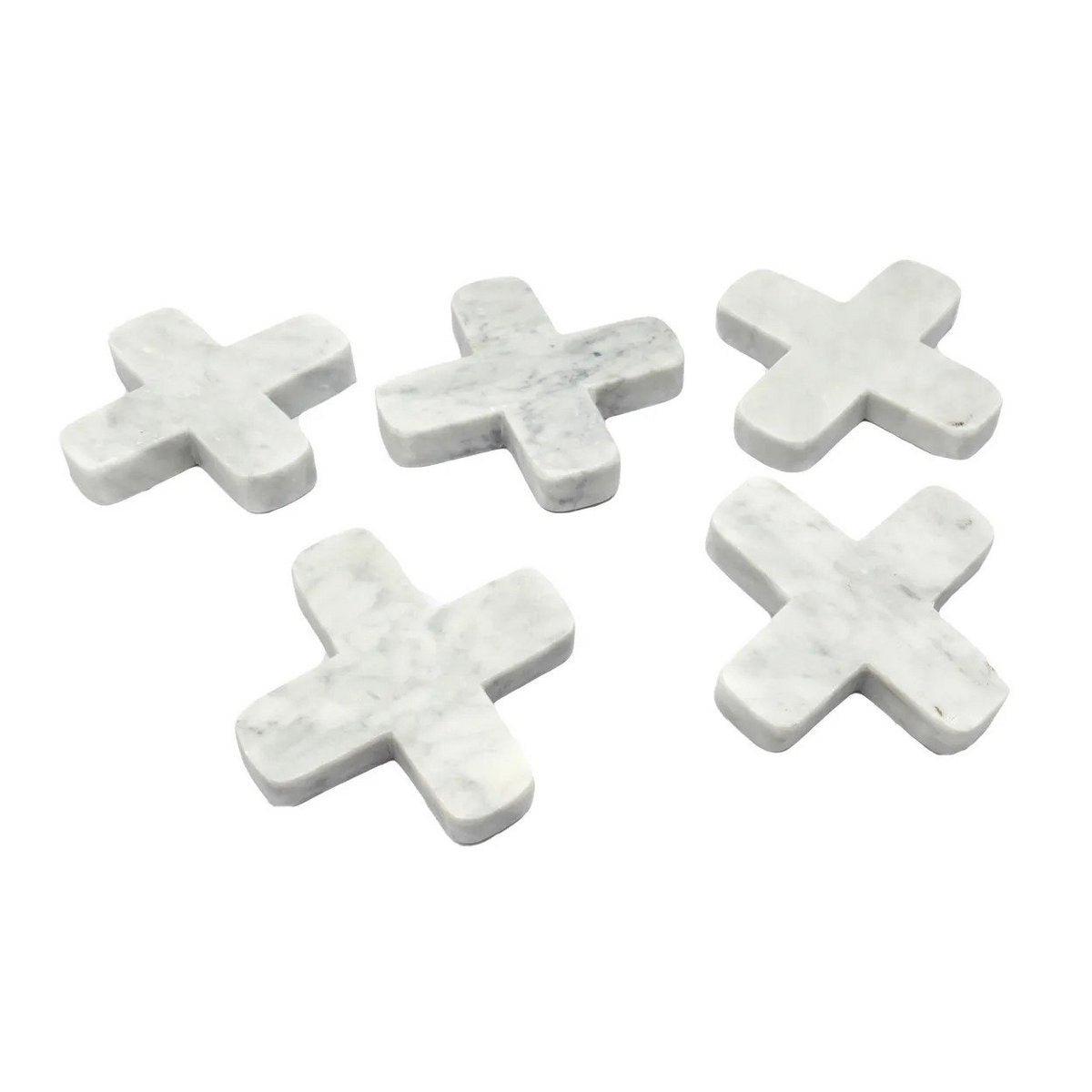 Marmeren pannenonderzetter wit - 12 cm