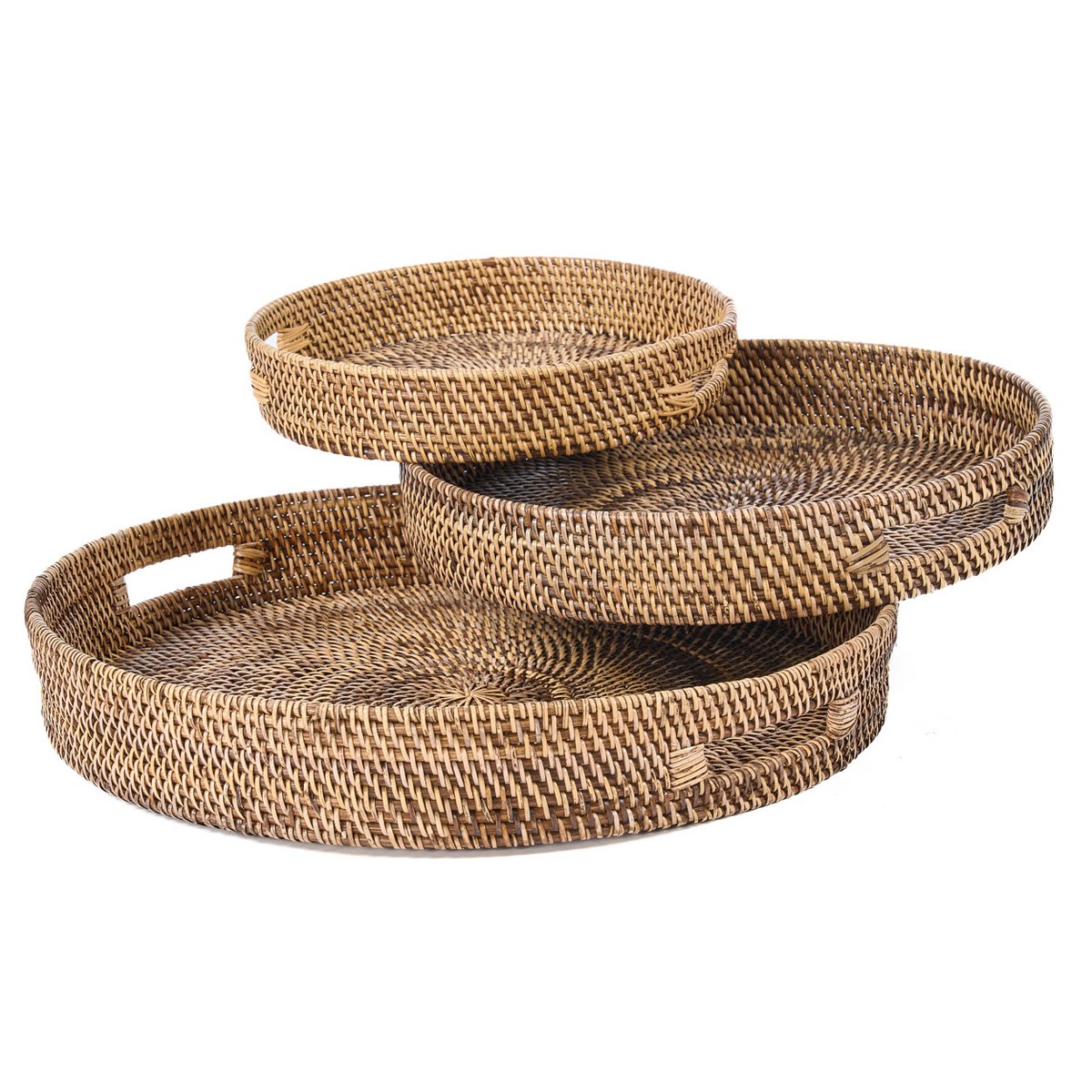 Rotan dienblad Carry-all natuurlijk bruin - L