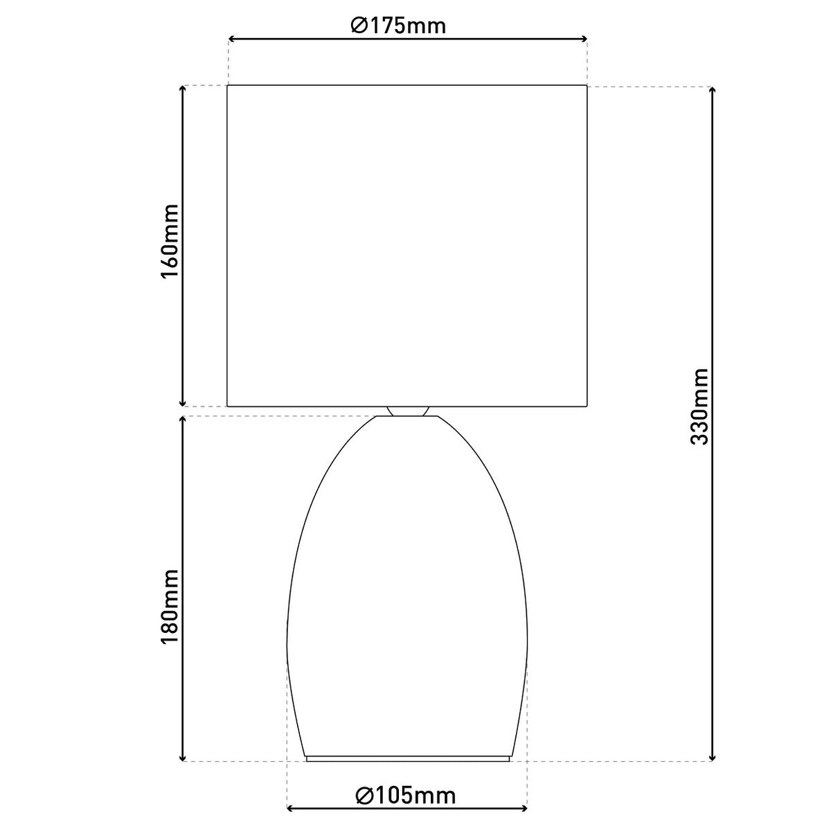 Tafellamp Aurum Goud/Zwart - 33 cm (E14)