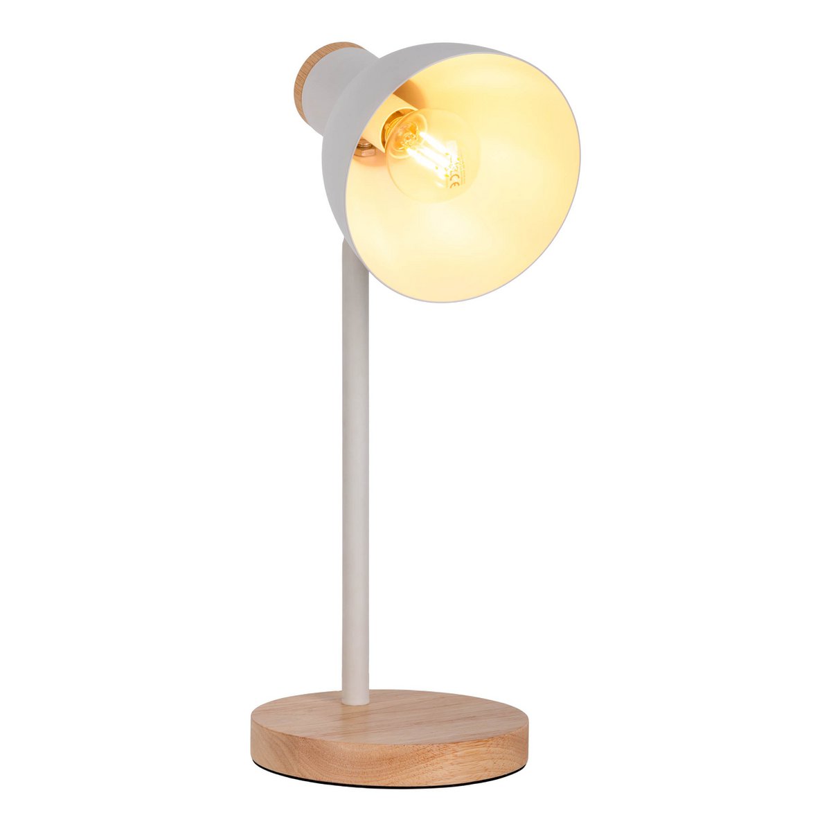 Bureaulamp Marie Wit Hout/Metaal - 36,5 cm (E14)