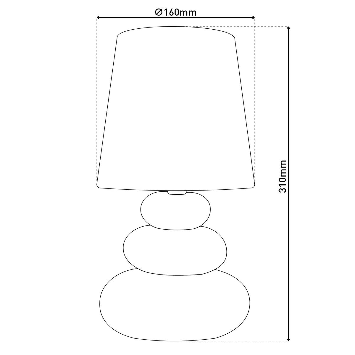 Keramische Tafellamp Stoney Zwart/Goud - 31 cm (E14)