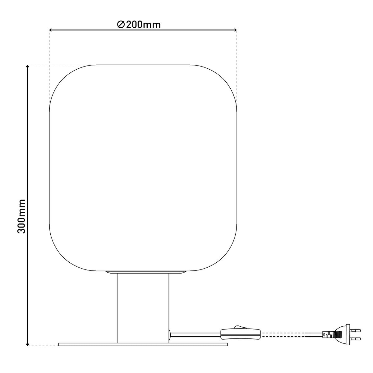 Glazen Tafellamp Alessio Goud/Rookglas - 30 cm (E14)