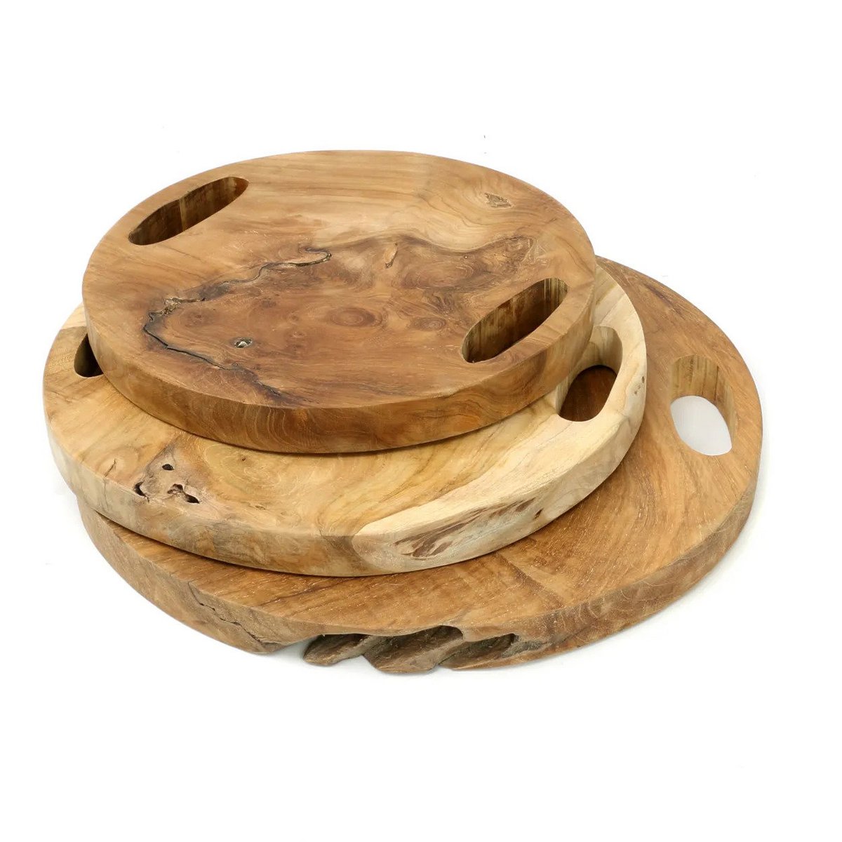 Teak dienblad Root tray naturel - M