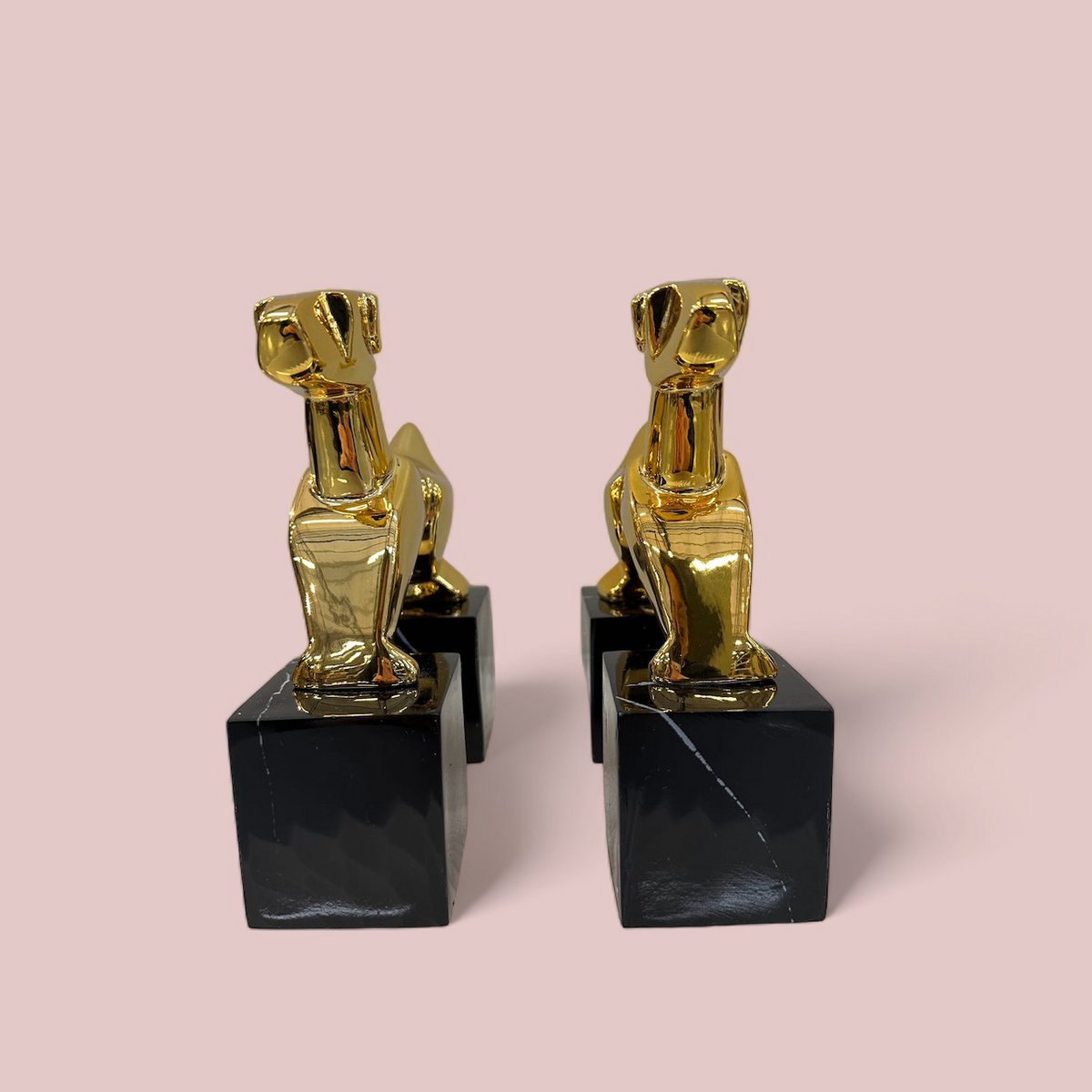 Chroom boekensteunen Terrier goud (Set van 2)