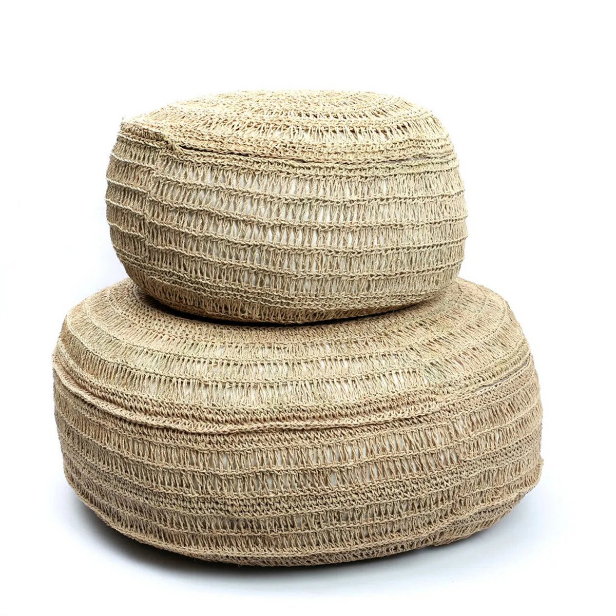 Zeegras poef naturel