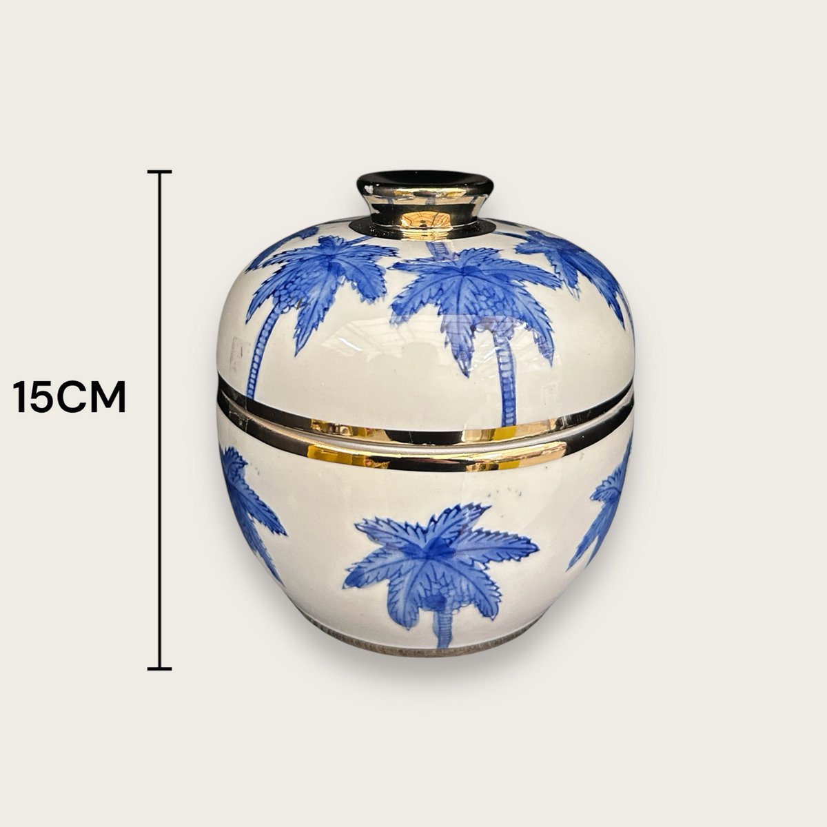 Porseleinen vaas Kokospalm delfts blauw