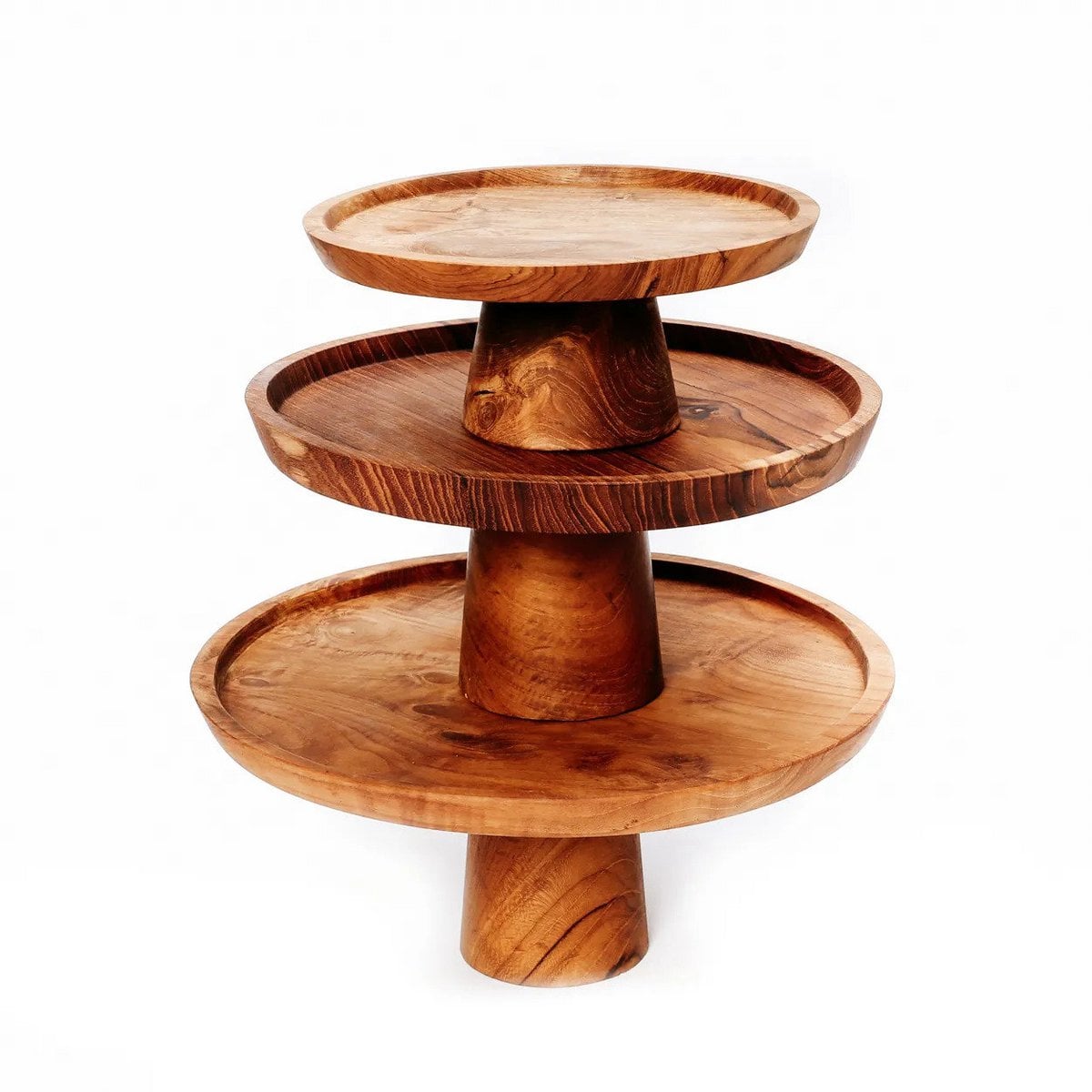Teakhouten taartplateau The teak root cake dish - L