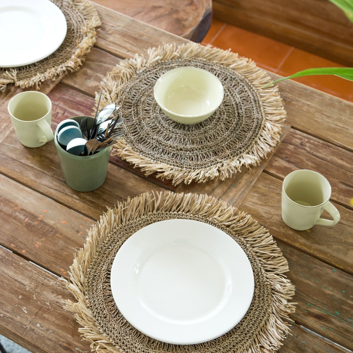 Placemat Waisai Raffia Rond - 45 cm (Set)
