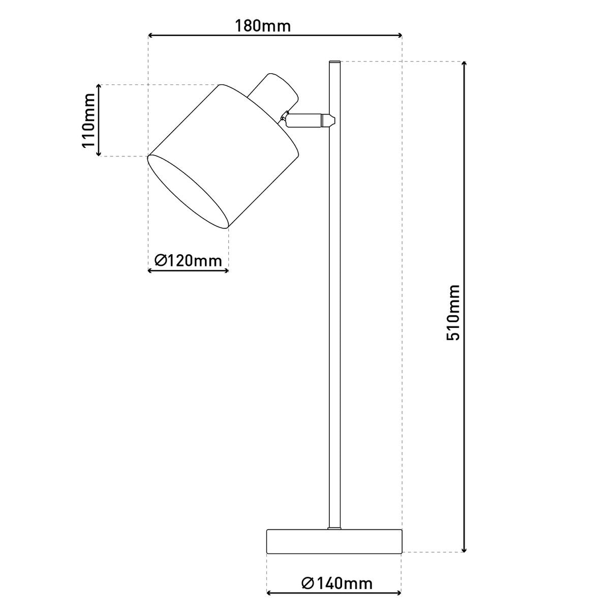 Tafellamp Maron Bruin - 51 cm (E14)