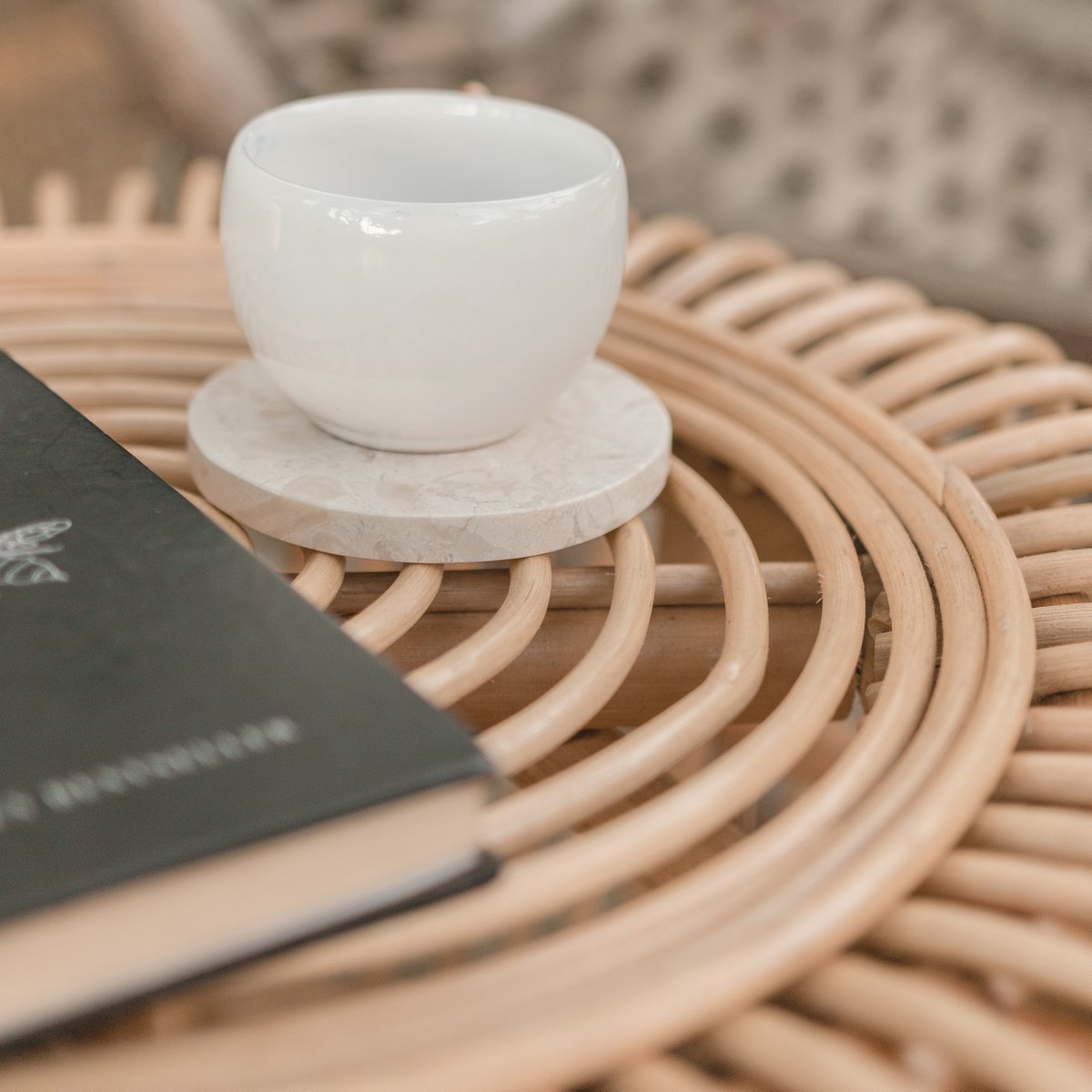 Onderzetters Ranuka Marmer Wit Rond (Set van 4/8)
