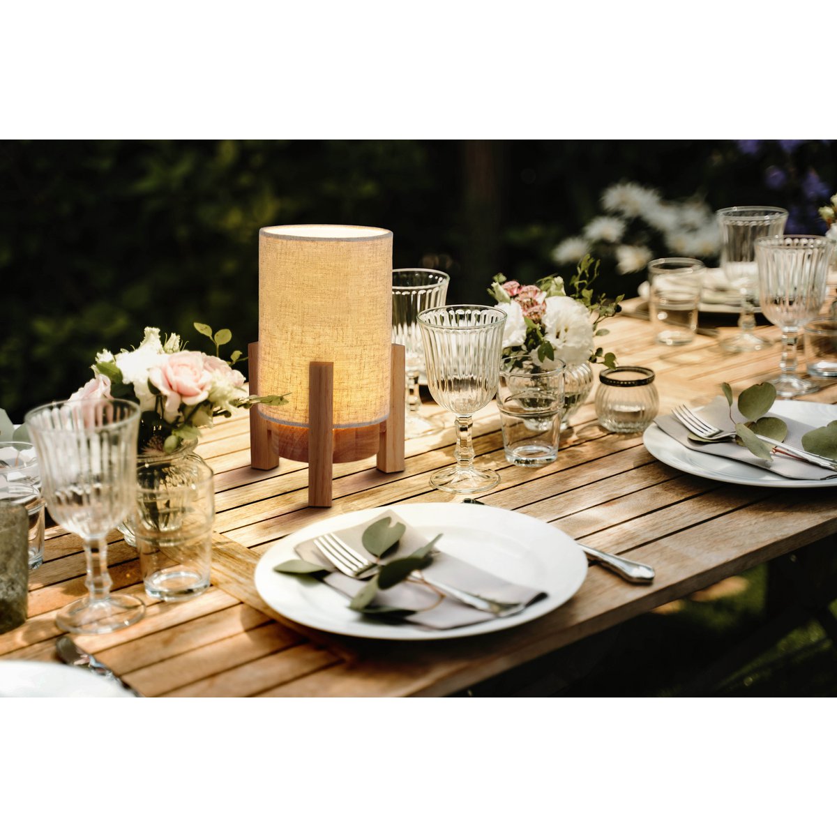 Acculamp Matilda Wit/Naturel Touch - 32 cm (Dimbaar)