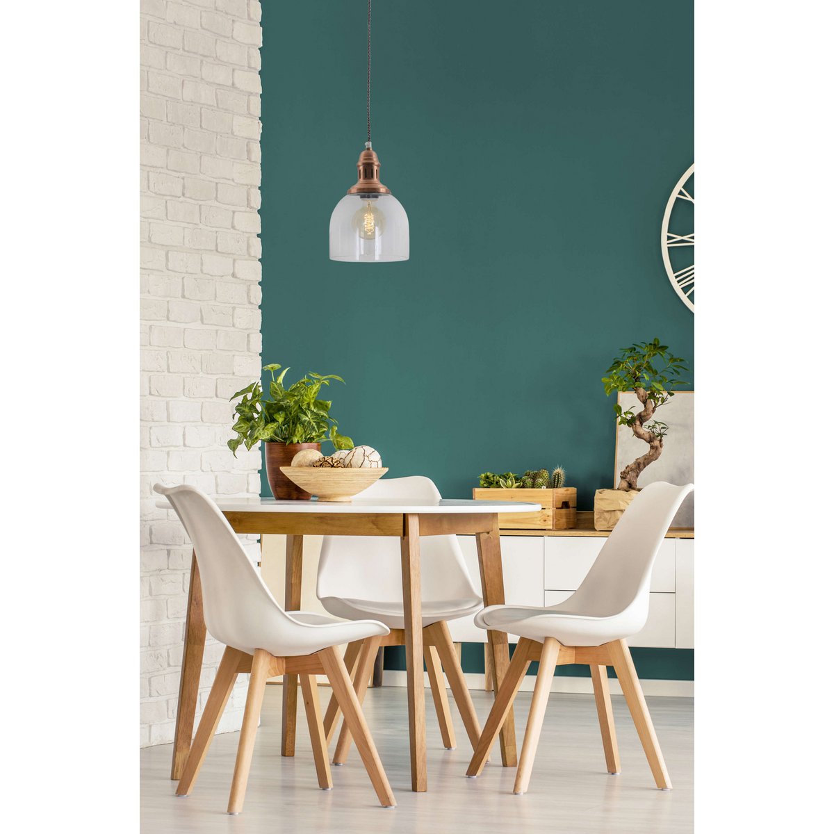 Glazen Hanglamp Mumbai Koper (E27)