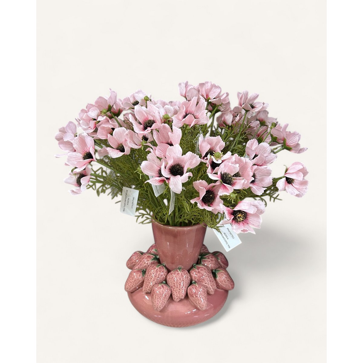 Zijden kunstbloem Chrysanthemum roze - 52 cm
