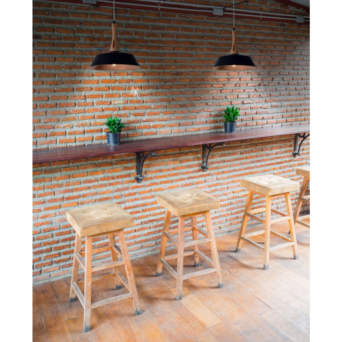 Hanger lamp "culum" Ø 36 cm gemaakt van metaal in zwart en koper, met hout, E27 - OutHome