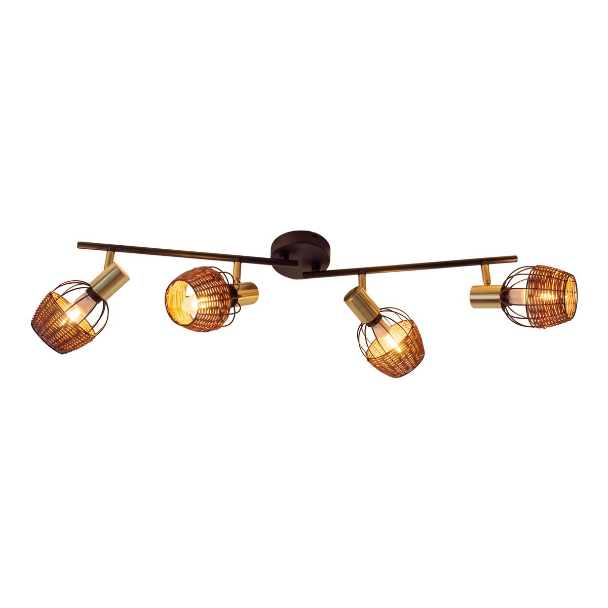 Plafondlamp Corbis 4-Lichts Zwart/Goud - 78 cm (E14)