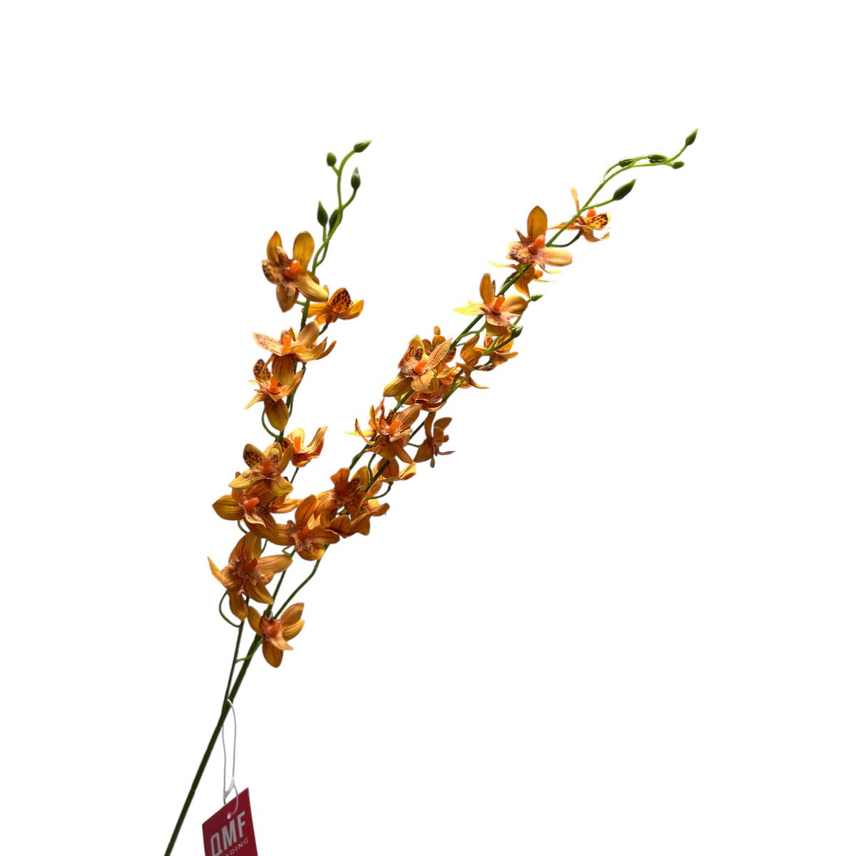 Zijden kunstbloem Phalaenopsis geel - 100 cm