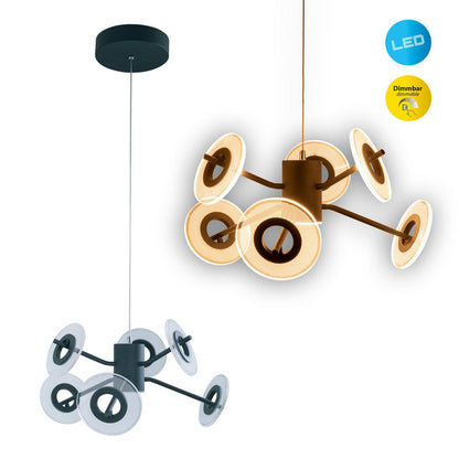 LED Hanglamp Discus Zwart/Wit - Ø 57 cm