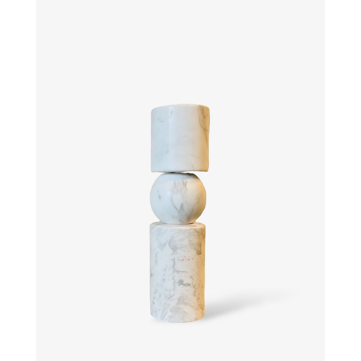 Marmeren kandelaar M wit - 29,5 cm