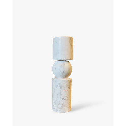 Marmeren kandelaar M wit - 29,5 cm