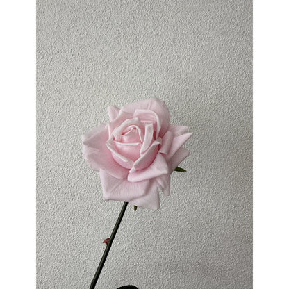 Kunstbloemen Hand touch rose roze - 72 cm (Set van 2)