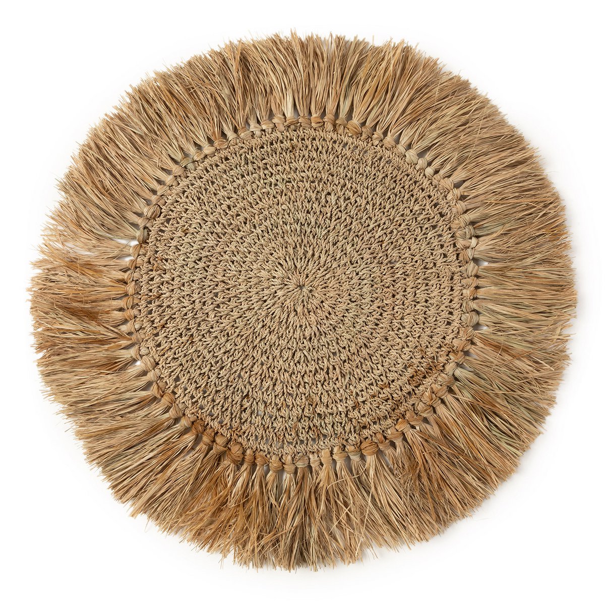 Raffia gehaakte placemat naturel