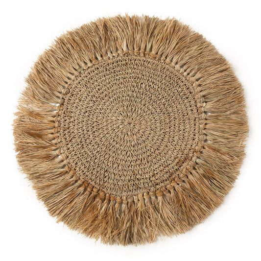 Raffia gehaakte placemat naturel